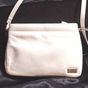 WHITE LEATHER COLETTA HANDBAG